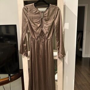 Zara Satin Long Sleeve Dress